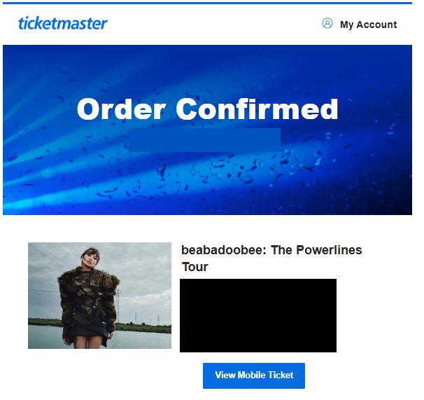 my ticket to beabadoobees upcoming concert