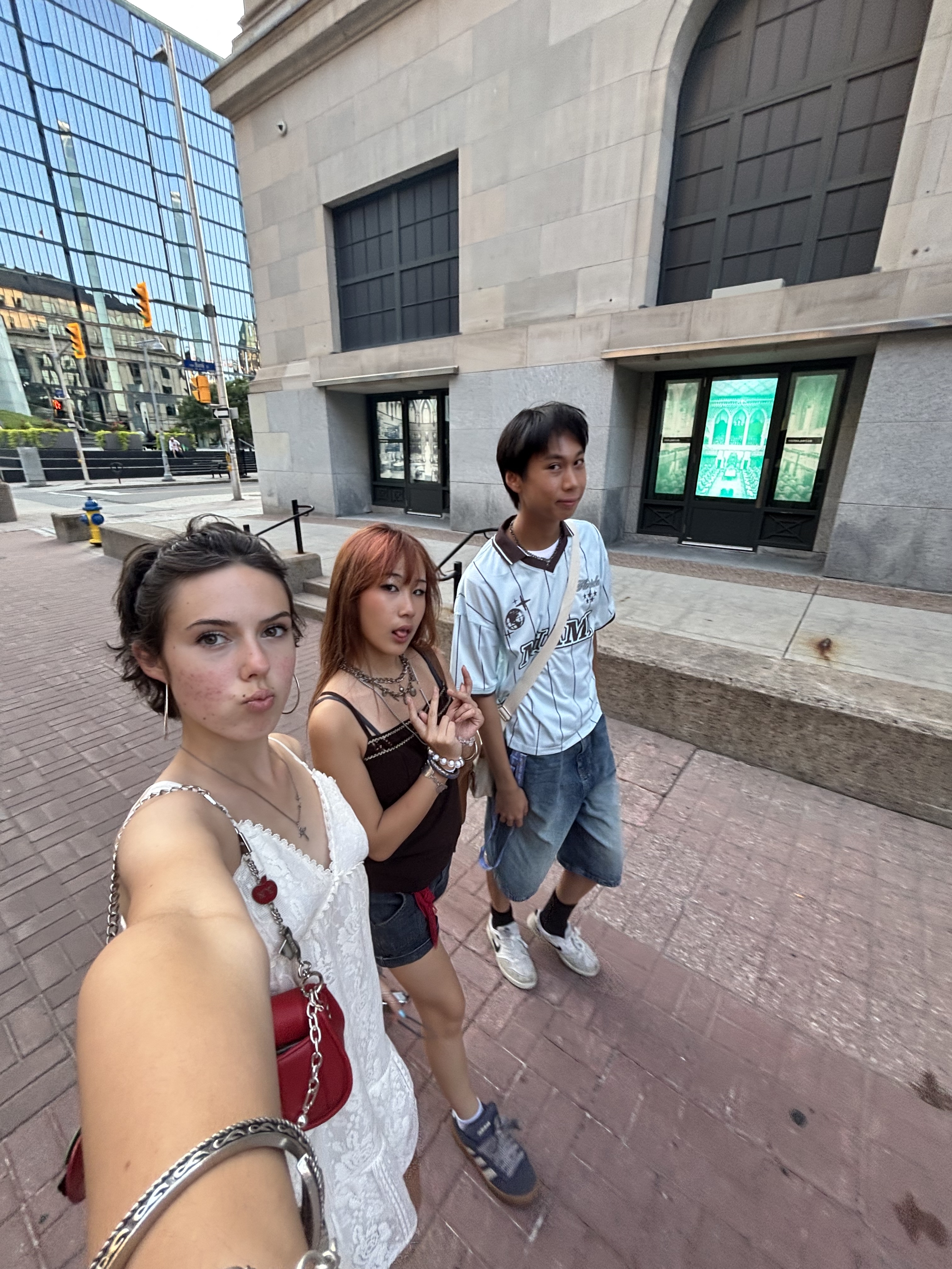 me and 2 friends downtown